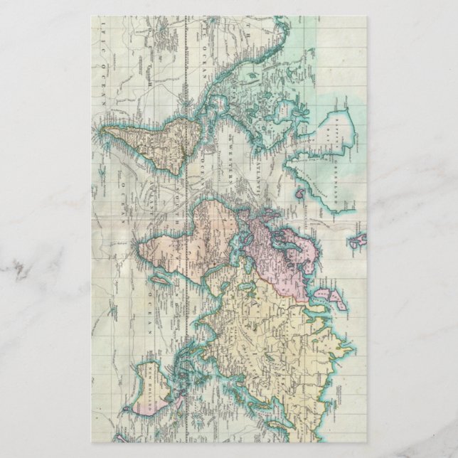 Mapa Vintage do Mundo (1801) (Frente)