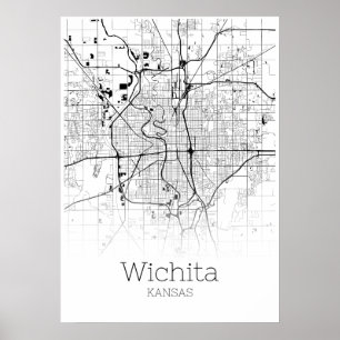 Mapa Wichita - Kansas - Poster do Mapa da Cidade