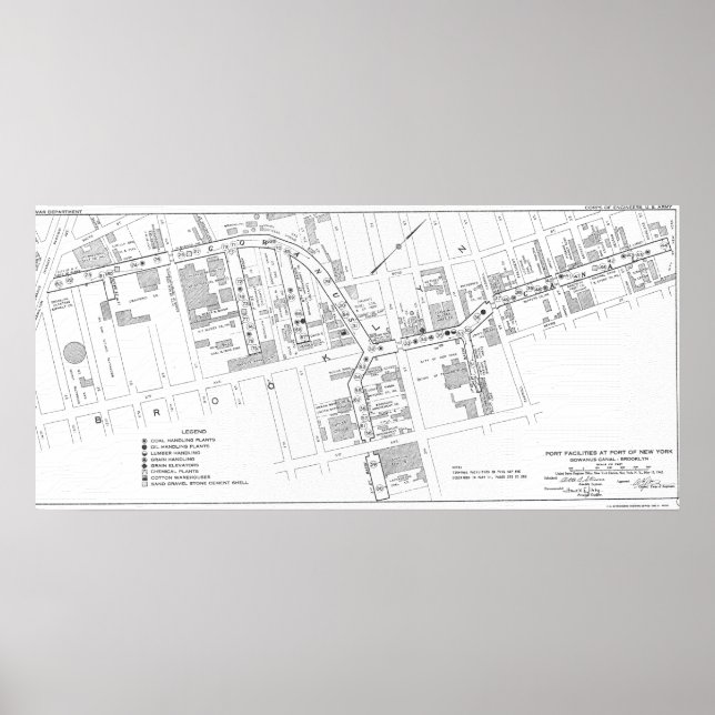 Mapa WW2 de Gowanus no Papel Poster (Matte) (Frente)