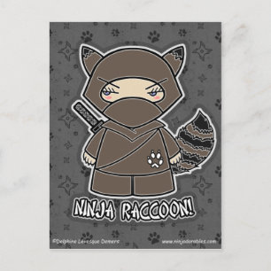 Mapache Ninja! Cartão postal