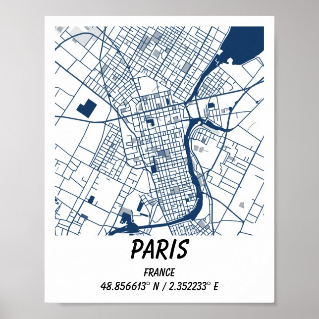Mapas Personalizados, Impressões de Mapas de Cidad (Frente)