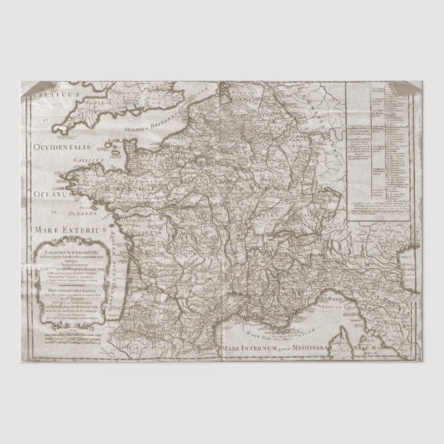 Mapear Papel Tecidual de Decoupage em França Vinta (Frente )