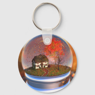 Maple Leaf Globe Chaveiro