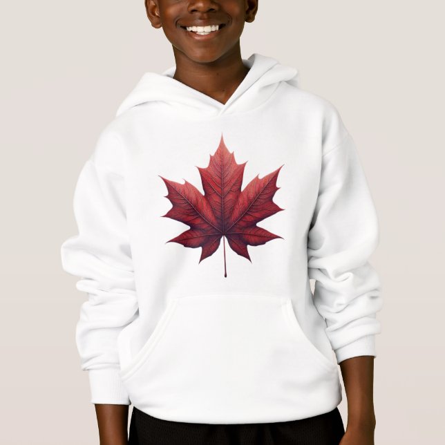 Maple Leaf Kids Hoodie, Apparel, Fall Clothing (Frente)