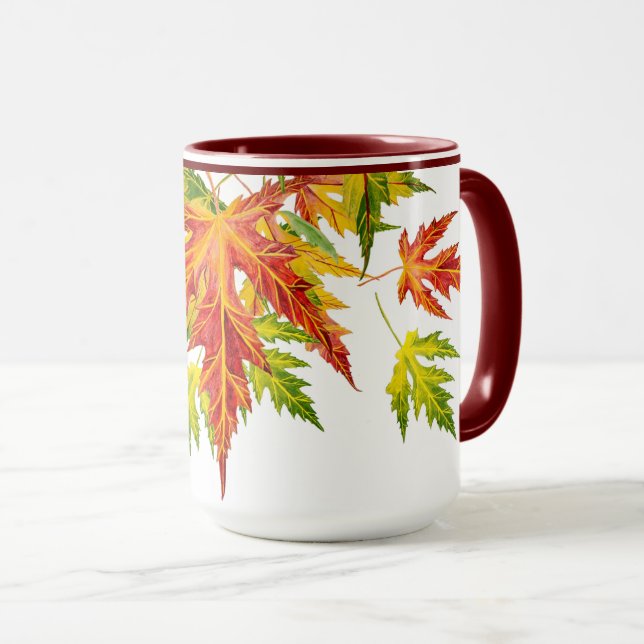 Maple prateado numa caneca combinada (15 oz) (Frente Esquerda)