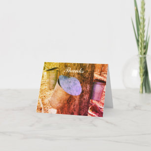 Maple Syrup Sap Baldes Nature Art Cartões de agrad