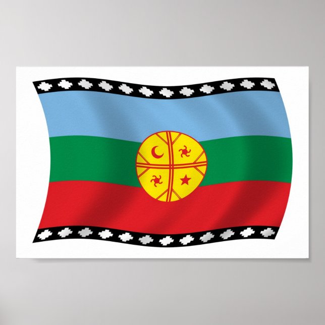 Mapuches Flag Poster Impressão (Frente)