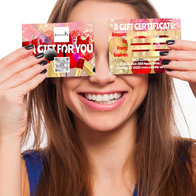 Maquiagem de Lipstick Vermelho Logotipo Artista QR (QR for Quality and Radianc)