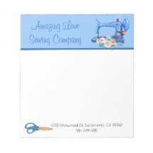 Máquina de Costura Azul Caprichosa Bloco de Notas