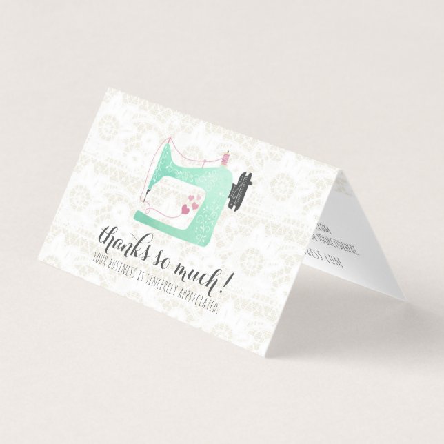 Máquina de Costura em Renda Shabby Chic Obrigada (Frente)