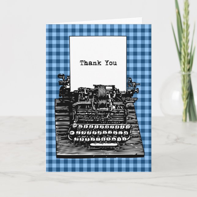 Máquina de Escrever Antiga Agradecimento (Frente)