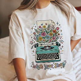 Máquina de Escrever Floral "Escreva Sua História"