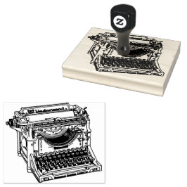 Máquina de Escrever Madeira Manipulando Carimbo de