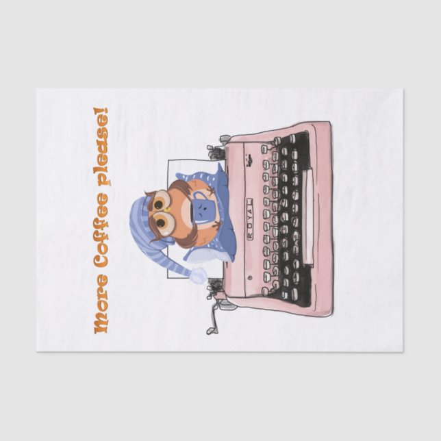 Máquina de escrever rosa em papel tecidual Mais ca (Frente )