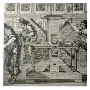 Máquina impressora francesa, 1642 (gravura)