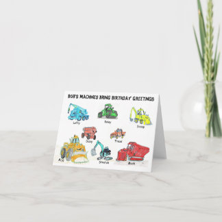 Máquinas de desenho animado Cartão de aniversário