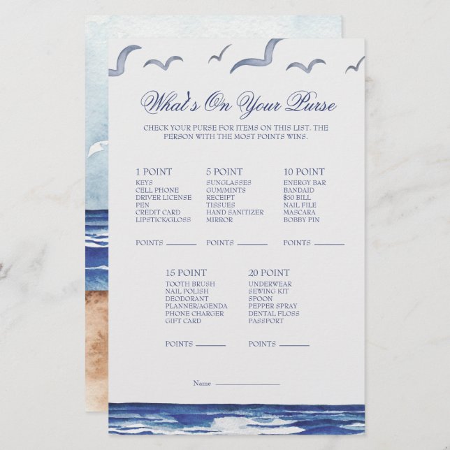 Mar Costeiro Náutico Azul O que há no Jogo da Bols (Frente/Verso)