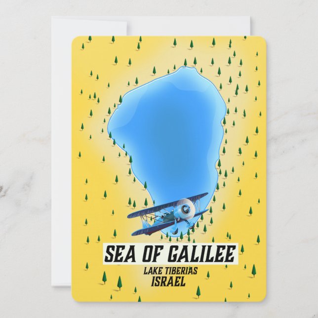 Mar da Galileia poster de mapa de Israel (Frente)