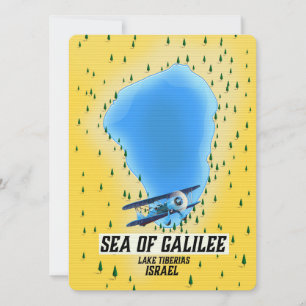 Mar da Galileia poster de mapa de Israel