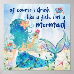 Mar de Mermaid   Beber Como Um Poster De Peixe