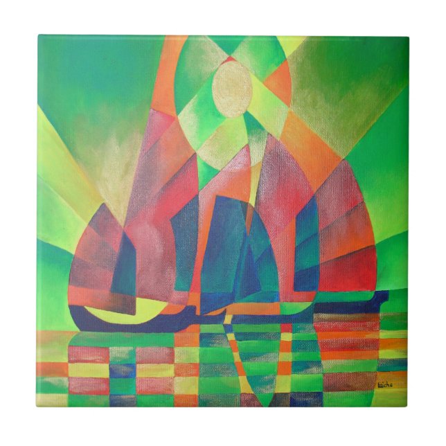 Mar de Verde com Lixo Abstrato Cubista (Frente)