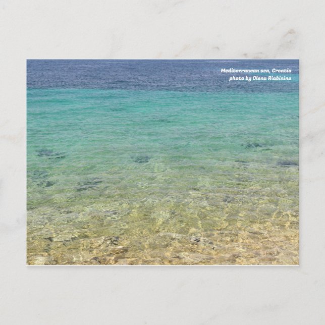 mar Mediterrâneo, Croácia. Cartão postal  (Frente)