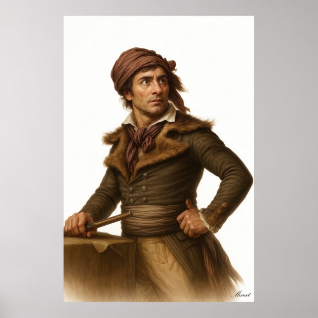 Marat - Impressão de Arte Arquivística da Revoluçã (Frente)