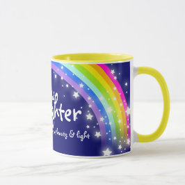 Maravilhosa Filha arco-íris marinho caneca azul