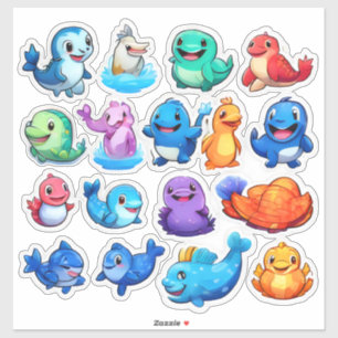 Maravilhoso conjunto de adesivos de animais de des