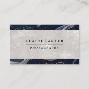 Marble Azul Escuro   Cartão de visita de textura