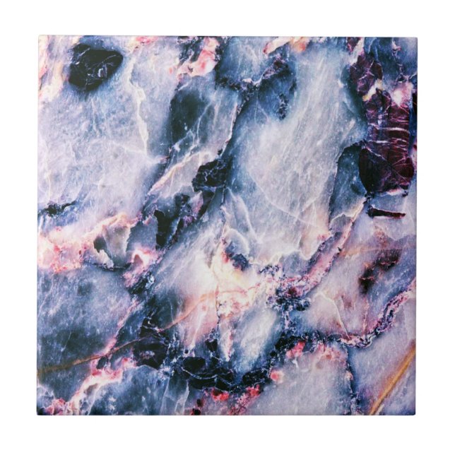 Marble Branco Colorido, Azul e Rosa (Frente)