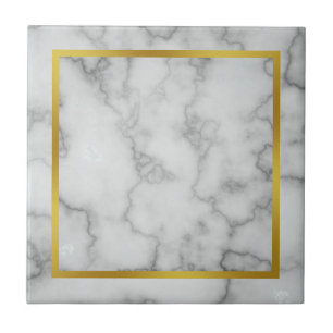 Marble Branco Elegante Faux e Faux Dourado