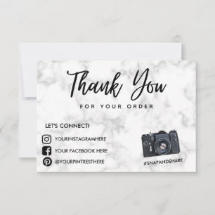 Marble Camera Obrigado inserção da mídia social