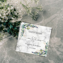 Marble do livro convidado eucalyptus mrs