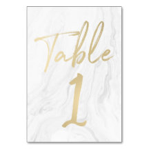 Marble e Script Dourado | Tabela Número Cartão 1