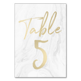 Marble e Script Dourado | Tabela Número Cartão 5
