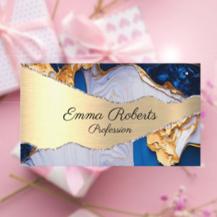 Marble Elegant Tipografia Teal Agate cartão de vis