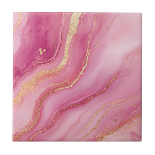 Marble Elegante rosa e Dourado (Frente)