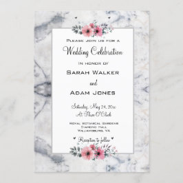 Marble Floral Wedding Convite