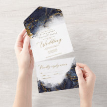 Marble Glitter Wedding Marinho Azul ID644