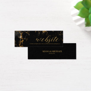 Marble Glitter Wedding Site Dourado Black ID644