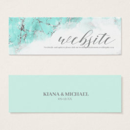 Marble Glitter Wedding Site Teal Silver ID644
