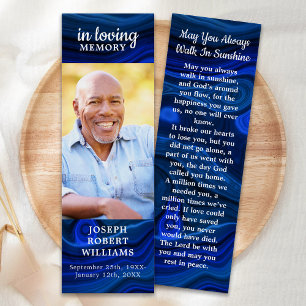 Marble Memorial Prayer Funeral Poem Bookmark 