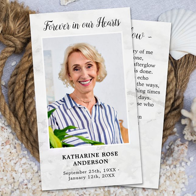 Marble Memorial Sympathy Foto Funeral Prayer Card (Criador carregado)