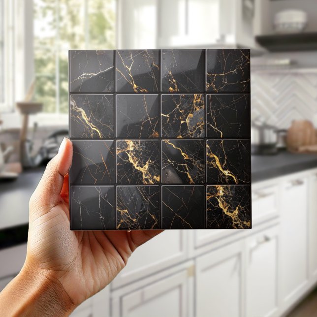 Marble Mix 4x4 Quadrados Preto/Ouro ID1186c (Criador carregado)