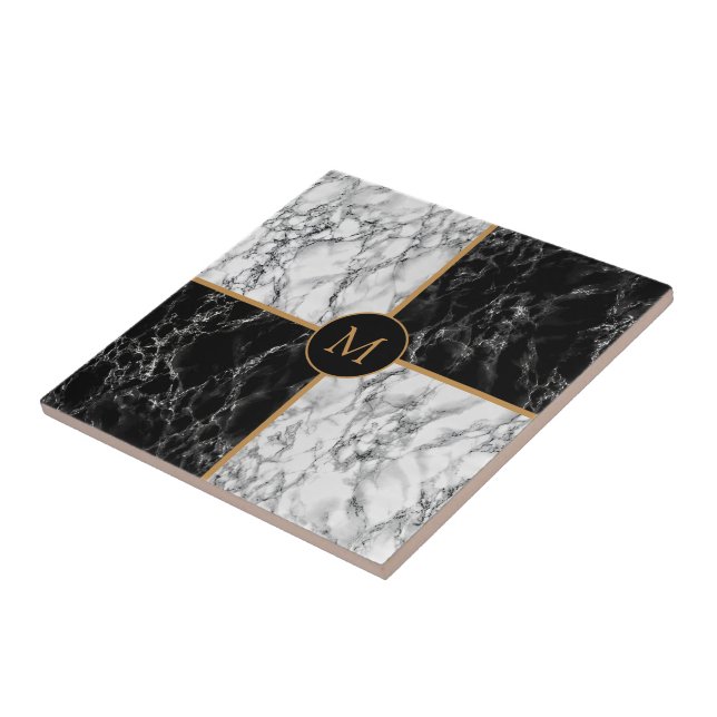 Marble Preto e Branco - Personalizável - Luxo (Lateral)