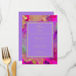 Marble rosa, roxo e dourado Menu Plano