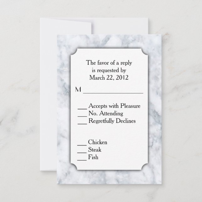 Marble RSVP com opção de menu (Frente)