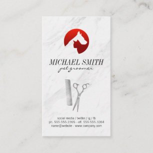 Marble Stone Pet Grooming Dog Cartão de visita