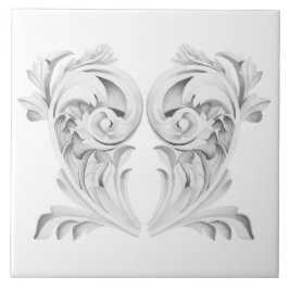 Marble Tendrils em um Azulejo cerâmico branco